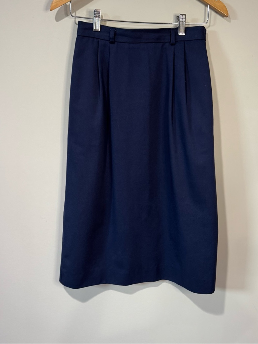 David Brooks Vintage Navy A Line Midi Skirt Size 8 Classic Preppy Workwear USA
